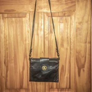 Crossbody bag black faux leather